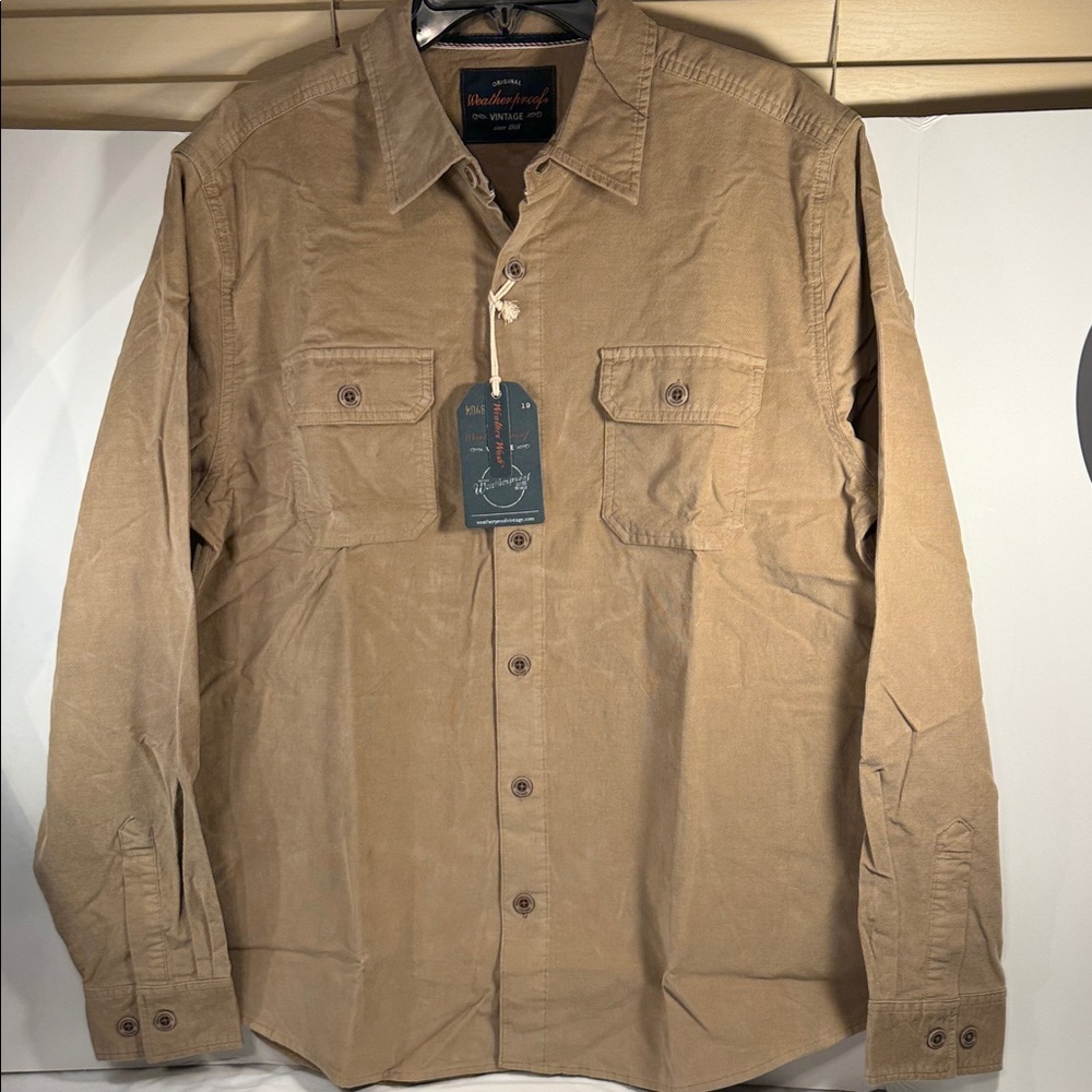Weatherproof Men's Casual Button Down Shirt - Tan
